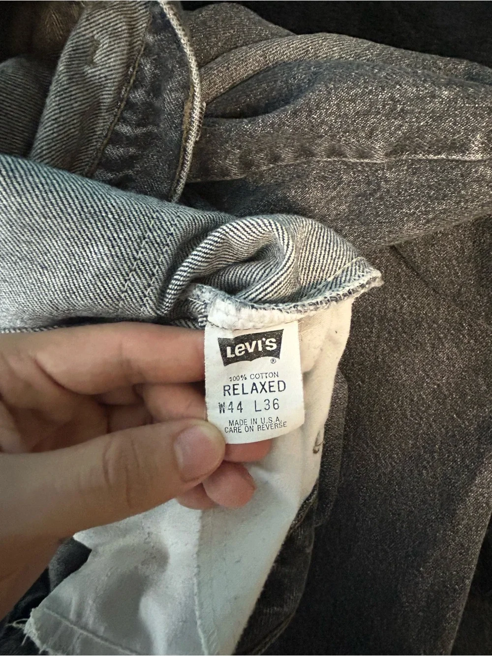 VTG Levi's 540 44x36 Black Jeans Relaxed 90s Denim USA Made Halloween Gold Tag